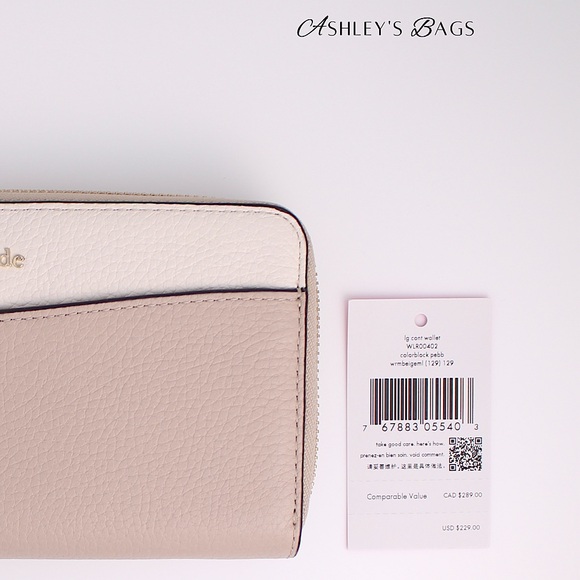 Kate Spade Leila  Colorblock Large Continental Wallet In Warm Beige - Picture 3 of 4